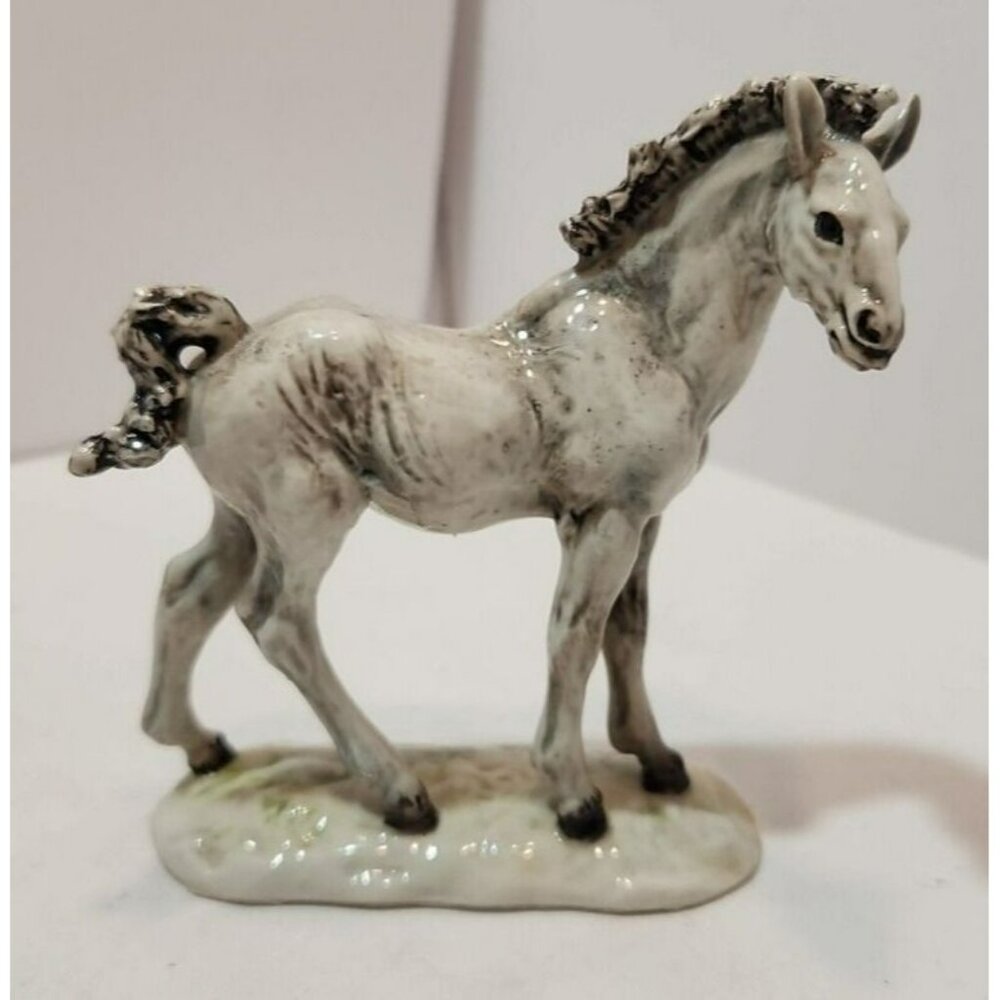 Vtg Guido Cacciapuoti Golden Crown E & R Horse Figurine Signed No 2056 Italy